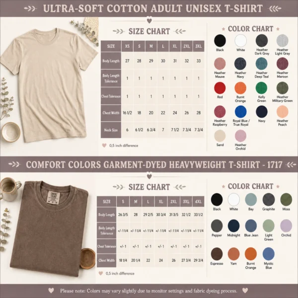 n-Adult-shirts-size-color-chart My First Birthday Dino Shirts baby bodysuit size detail