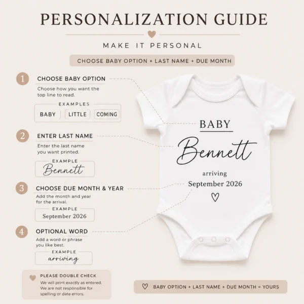 personalization-announcement pregnancy announcement baby bodysuit product photo