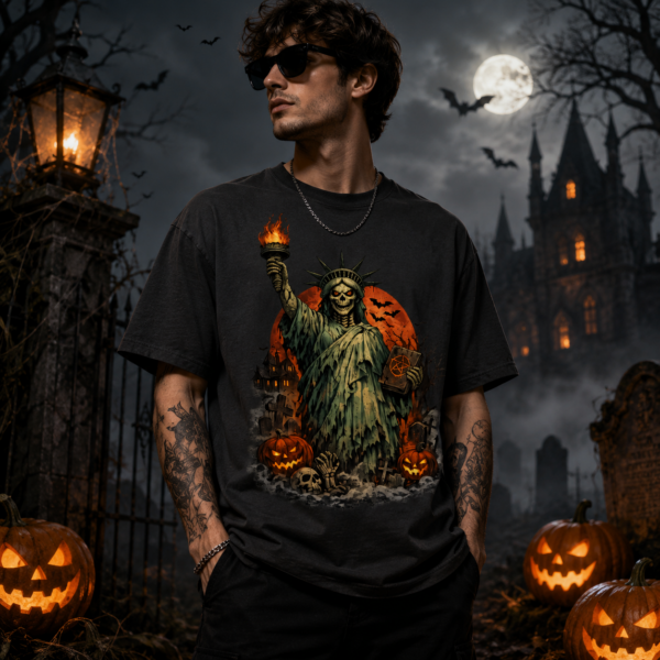 2 Halloween Statue of Liberty Shirt t-shirt lifestyle scene