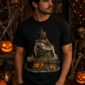 Halloween Renaissance Art T-Shirt close-up detail