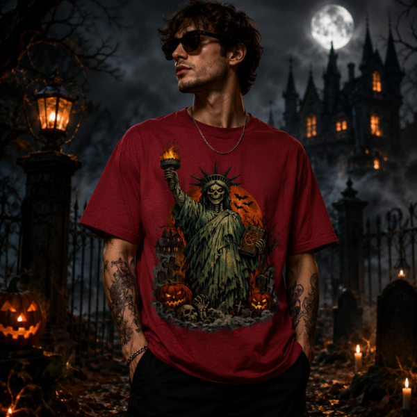 6 Halloween Statue of Liberty Shirt t-shirt alternate angle