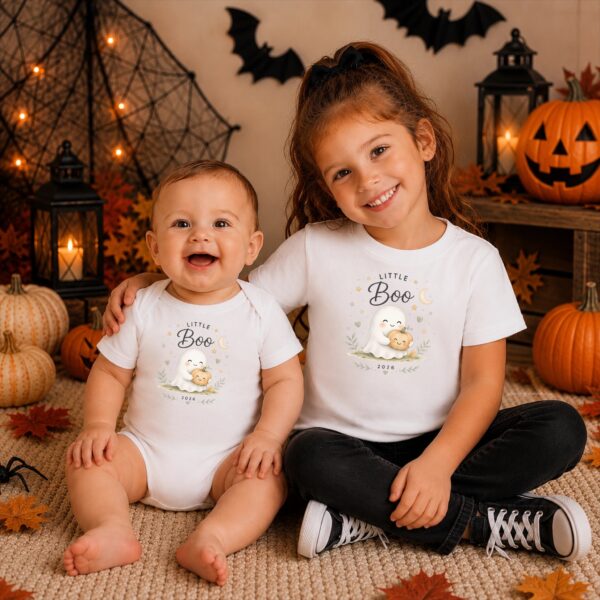 Little Boo Baby Bodysuit And Toddler Shirt Little Boo Baby Bodysuit and Toddler Shirt front view