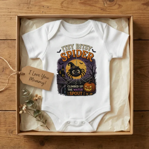 GeneratePost mockup 2 Itsy Bitsy Spider Baby Bodysuit and Toddler Shirt product mockup view 2