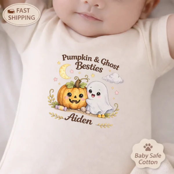 GeneratePost mockup 3 personalized pumpkin ghost Halloween shirt and baby bodysuit alternate product mockup