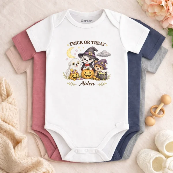 GeneratePost mockup 3 TRICK OR TREAT Toddler Shirt and baby bodysuit alternate product mockup