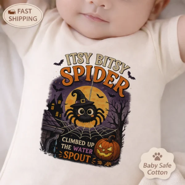 GeneratePost mockup 5 Itsy Bitsy Spider Baby Bodysuit and Toddler Shirt product mockup view 5