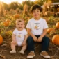 personalized pumpkin ghost Halloween shirt and baby bodysuit alternate product mockup