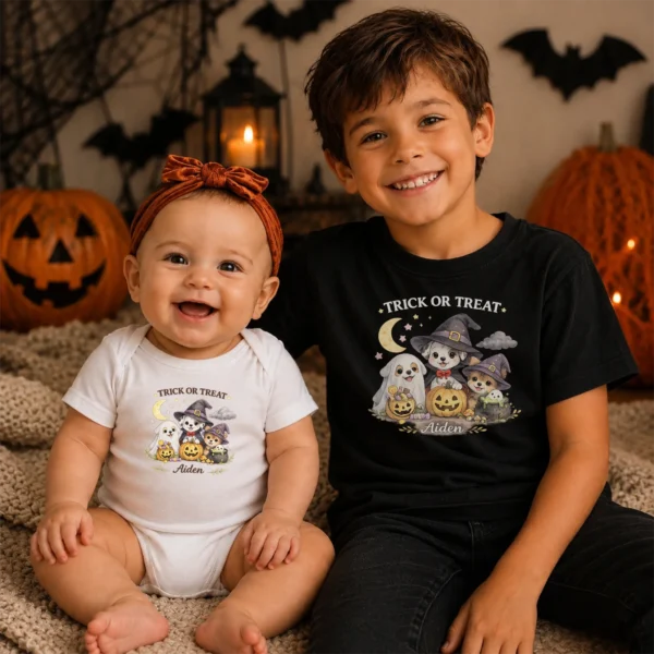 GeneratePost mockup 7 TRICK OR TREAT Toddler Shirt and baby bodysuit alternate product mockup