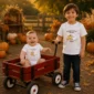 personalized pumpkin ghost Halloween shirt and baby bodysuit alternate product mockup