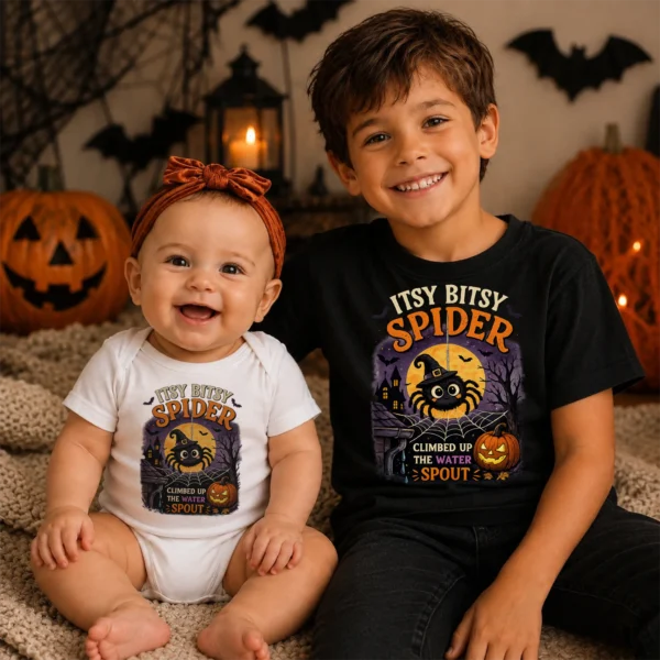 GeneratePost mockup 8 Itsy Bitsy Spider Baby Bodysuit and Toddler Shirt product mockup view 8