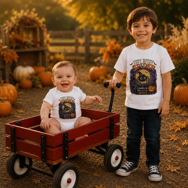 GeneratePost mockup 9 Itsy Bitsy Spider Baby Bodysuit and Toddler Shirt product mockup view 9