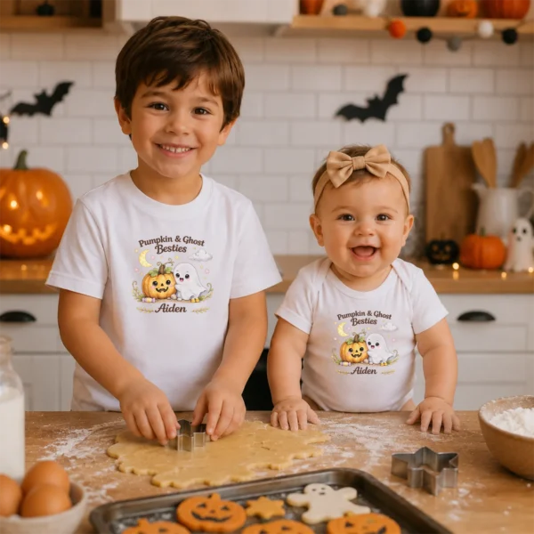 GeneratePost mockup 11 personalized pumpkin ghost Halloween shirt and baby bodysuit alternate product mockup