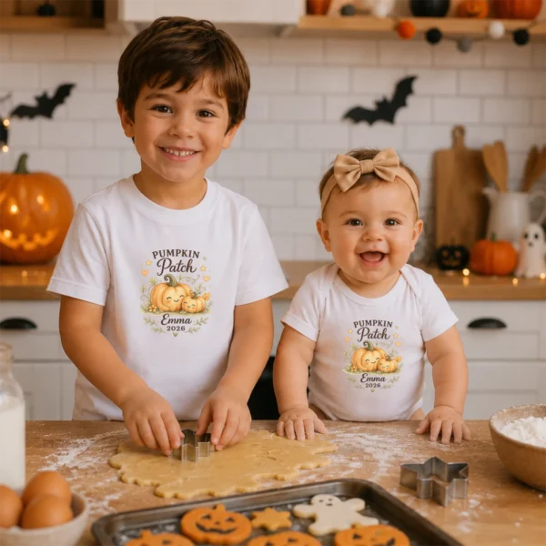 GeneratePost mockup 11 custom pumpkin patch shirt and baby bodysuit alternate product mockup
