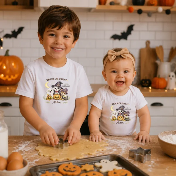 GeneratePost mockup 11 TRICK OR TREAT Toddler Shirt and baby bodysuit alternate product mockup