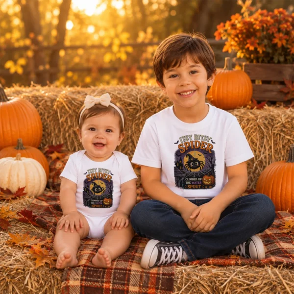GeneratePost mockup 11 Itsy Bitsy Spider Baby Bodysuit and Toddler Shirt product mockup view 11