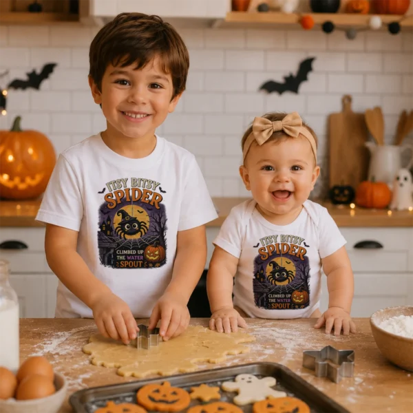 GeneratePost mockup 12 Itsy Bitsy Spider Baby Bodysuit and Toddler Shirt product mockup view 12