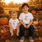 personalized pumpkin ghost Halloween shirt and baby bodysuit alternate product mockup