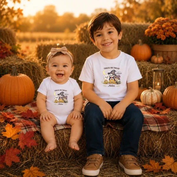 GeneratePost mockup 15 TRICK OR TREAT Toddler Shirt and baby bodysuit alternate product mockup