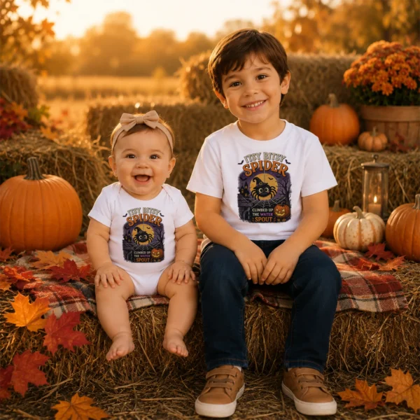 GeneratePost mockup 15 Itsy Bitsy Spider Baby Bodysuit and Toddler Shirt product mockup view 15