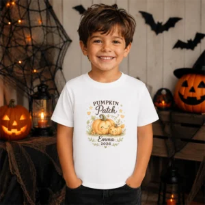 custom pumpkin patch shirt and baby bodysuit alternate product mockup