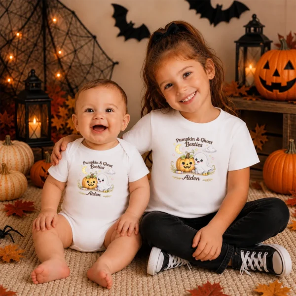 GeneratePost mockup 18 personalized pumpkin ghost Halloween shirt and baby bodysuit alternate product mockup