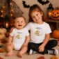 personalized pumpkin ghost Halloween shirt and baby bodysuit alternate product mockup