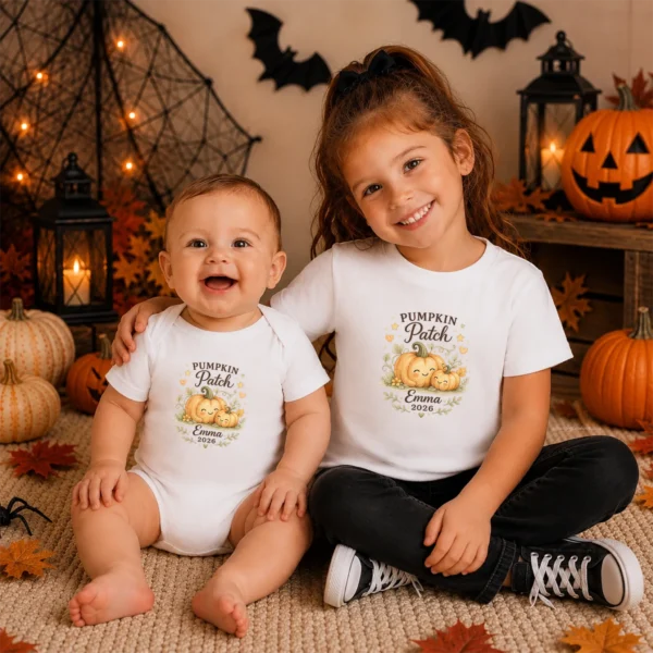 GeneratePost mockup 18 custom pumpkin patch shirt and baby bodysuit alternate product mockup