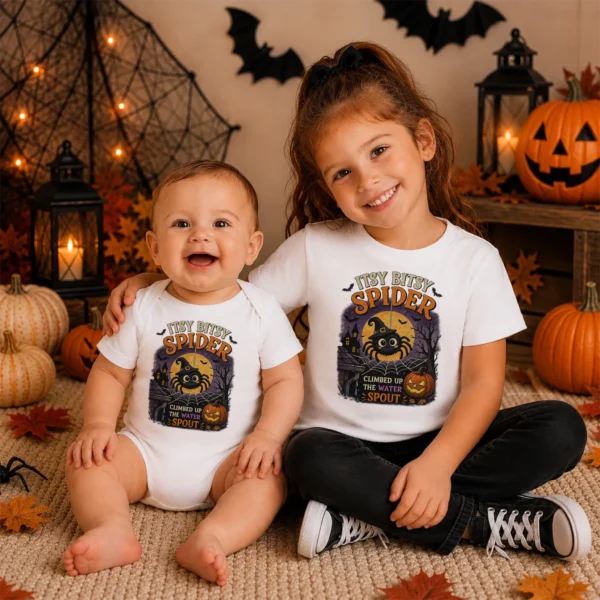 GeneratePost mockup 18 Itsy Bitsy Spider Baby Bodysuit and Toddler Shirt product mockup view 18
