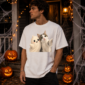cat and ghost halloween shirt t-shirt mockup view