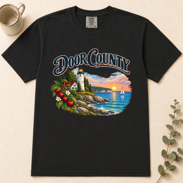 1 door county shirt t-shirt mockup view