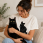 geometric black cat shirt t-shirt lifestyle scene