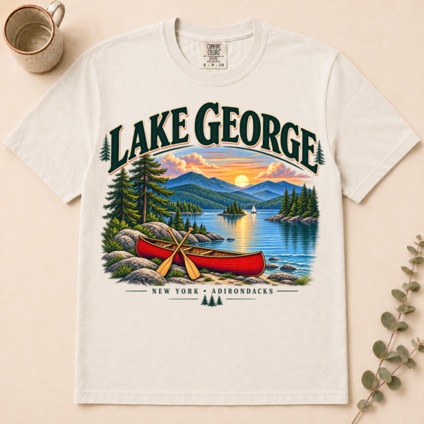 2 sunset lake landscape shirt t-shirt mockup view