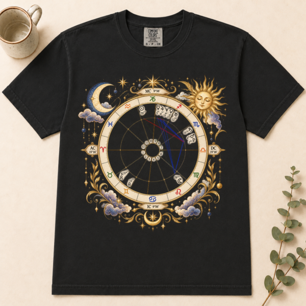 2 astrology birth chart shirt t-shirt lifestyle scene