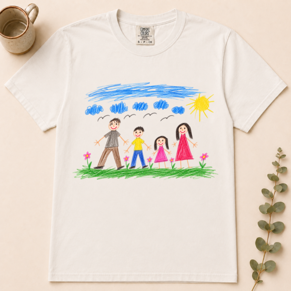 2 family drawing shirt t-shirt front view