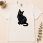 geometric black cat shirt t-shirt mockup view
