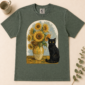 black cat sunflower shirt t-shirt mockup view