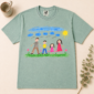 family drawing shirt t-shirt mockup view