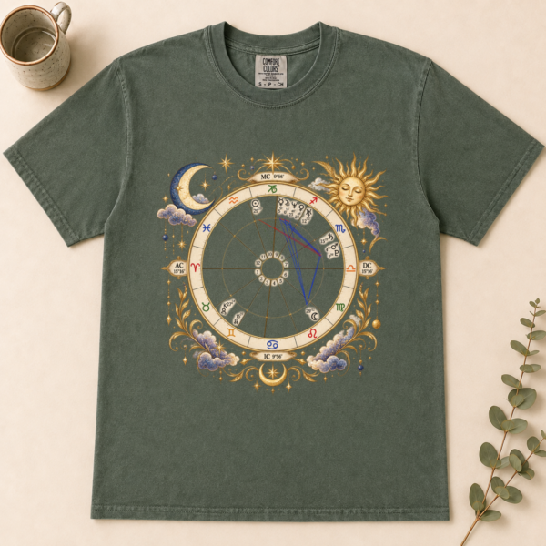 4 astrology birth chart shirt t-shirt styled product photo
