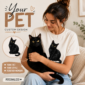 geometric black cat shirt t-shirt