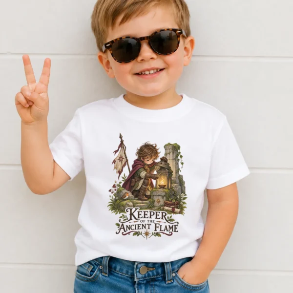 Ancient Flame Guardian Baby Bodysuit or Toddler Shirt — toddler shirt mockup ancient flame guardian baby bodysuit product photo
