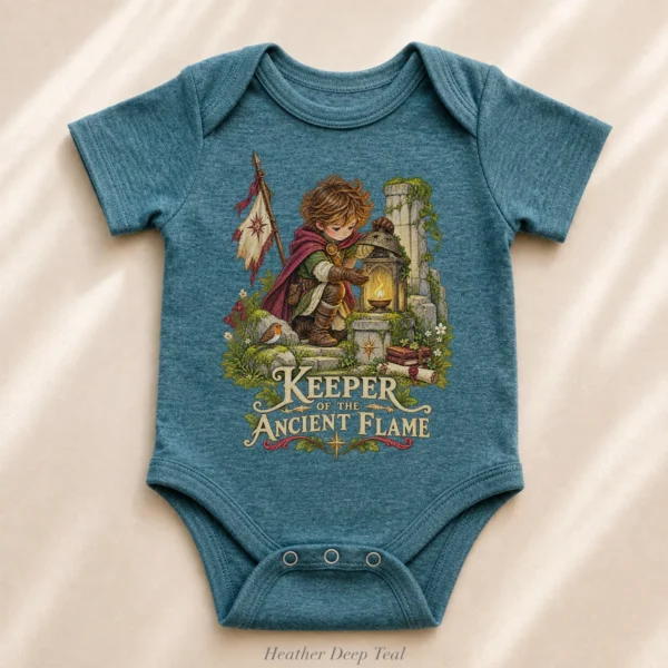 Ancient Flame Guardian Baby Bodysuit or Toddler Shirt — alternate product mockup ancient flame guardian baby bodysuit product detail