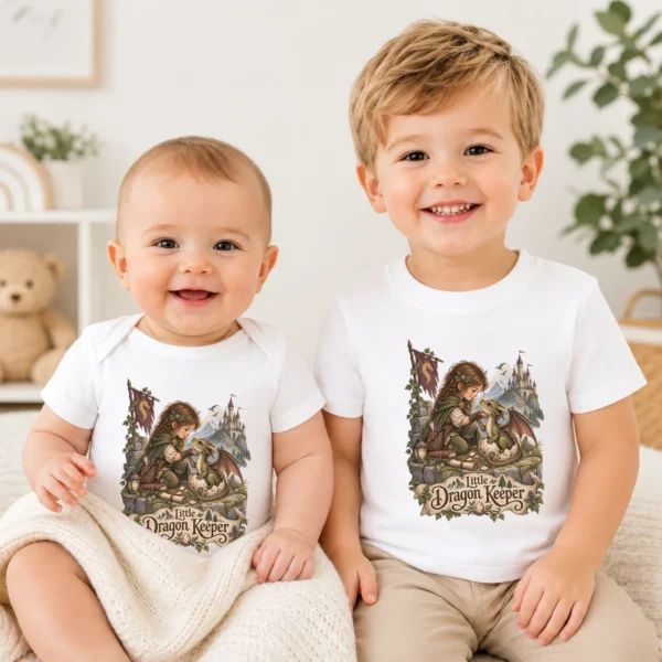 Baby Dragon Bodysuit or Toddler Shirt, Little Dragon Keeper — baby bodysuit mockup baby dragon bodysuit baby bodysuit product photo