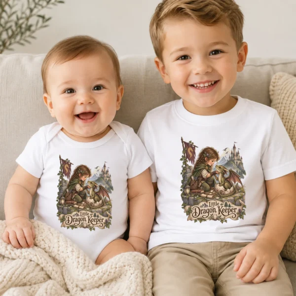 Baby Dragon Bodysuit or Toddler Shirt, Little Dragon Keeper — baby bodysuit mockup baby dragon bodysuit baby bodysuit product photo