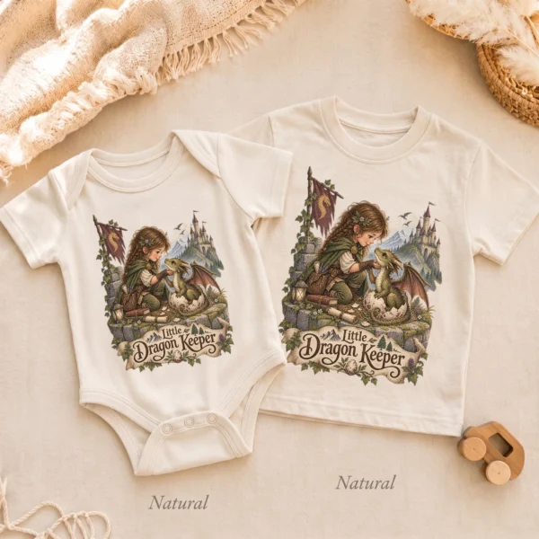 Baby Dragon Bodysuit or Toddler Shirt, Little Dragon Keeper — alternate product mockup baby dragon bodysuit baby bodysuit product photo