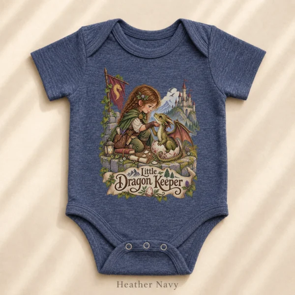Baby Dragon Bodysuit or Toddler Shirt, Little Dragon Keeper — alternate product mockup baby dragon bodysuit baby bodysuit styled product photo