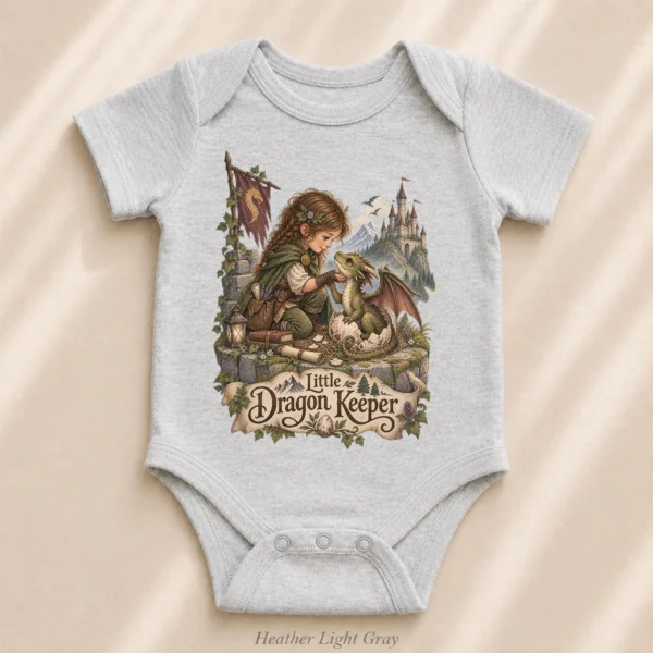 Baby Dragon Bodysuit or Toddler Shirt, Little Dragon Keeper — alternate product mockup baby dragon bodysuit baby bodysuit product photo
