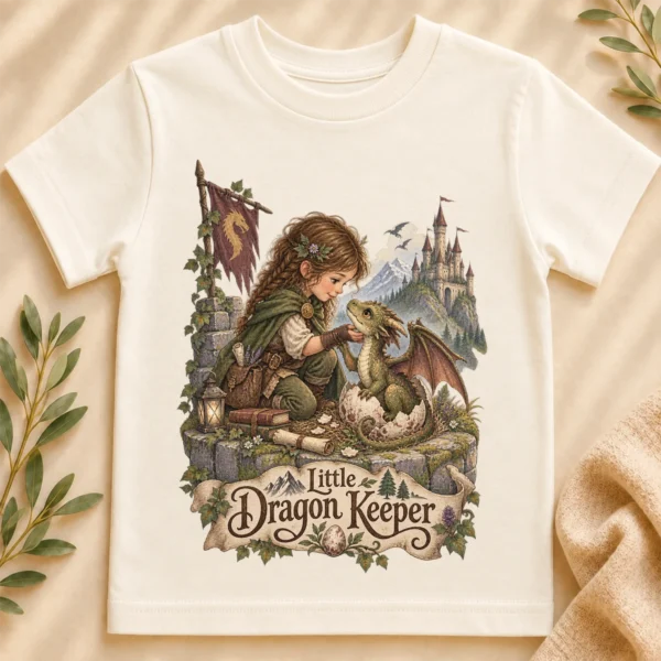 Baby Dragon Bodysuit or Toddler Shirt, Little Dragon Keeper — toddler shirt mockup baby dragon bodysuit baby bodysuit close-up detail