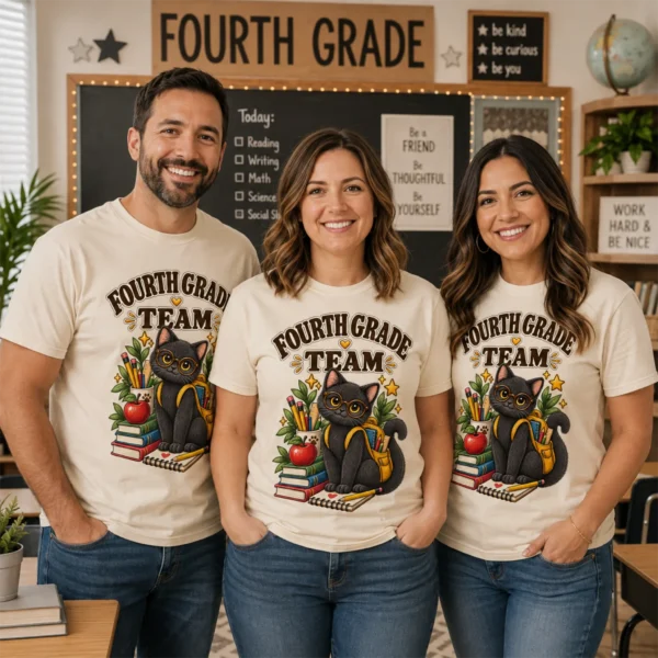 Back to School Teacher Shirt, Grade-Level Staff — alternate product mockup back to school teacher shirt t-shirt back view