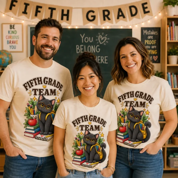 Back to School Teacher Shirt, Grade-Level Staff — alternate product mockup back to school teacher shirt t-shirt back view