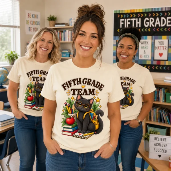 Back to School Teacher Shirt, Grade-Level Staff — alternate product mockup back to school teacher shirt t-shirt back view